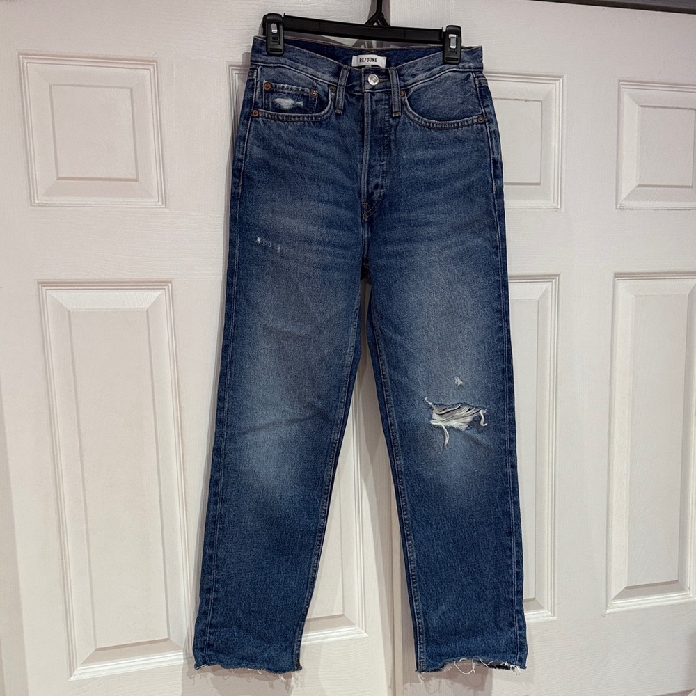 Re/Done Women’s Blue Distressed Jeans